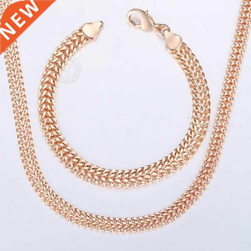 Davieslee Jewelry Sets For Women Men 585 Rose Gold Bracelet
