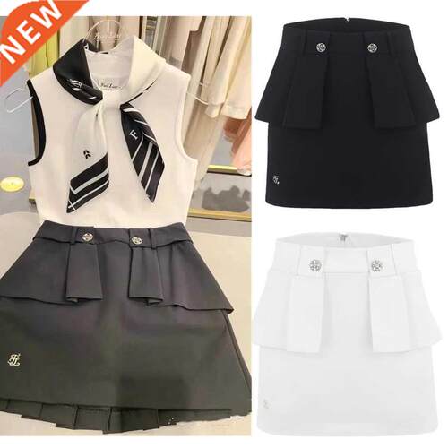 The 2022 summer new golf women's skirt made of hardware fabr