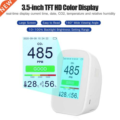 Multifunctional CO2/RH/Temp. 3-in-1 Air Quality Detector Ind