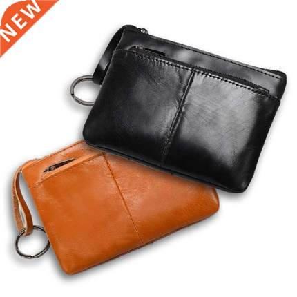 Mini Purse for Men Wallet Women Genuine Leather Zipper Vinta