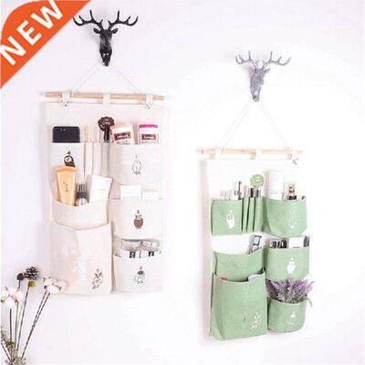 Wll Mounted Storge Bg Cotton Linen Hnging Storge Bg