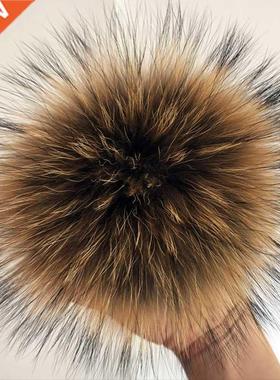 100% natural fox fur pompom raccoon fur pom pom for hat bea