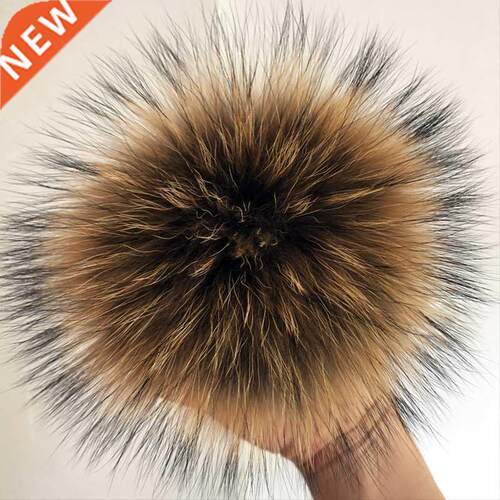 100% natural fox fur pompom raccoon fur pom pom for hat bea
