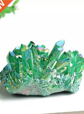 100% Natural Quartz Cluster Electroplated Column Raw