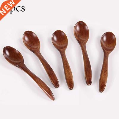 5pcs Wooden Spoon Coffee Tea Stirring Spoons Dessert Honey S