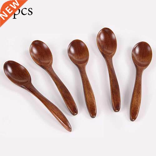 5pcs Wooden Spoon Coffee Tea Stirring Spoons Dessert Honey S