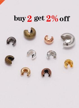 100pcs/lot Copper Round Covers Crimp End eads Dia 3 4 5 mm