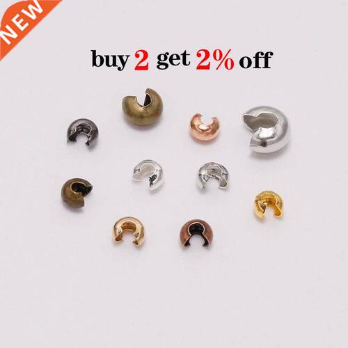 100pcs/lot Copper Round Covers Crimp End eads Dia 3 4 5 mm