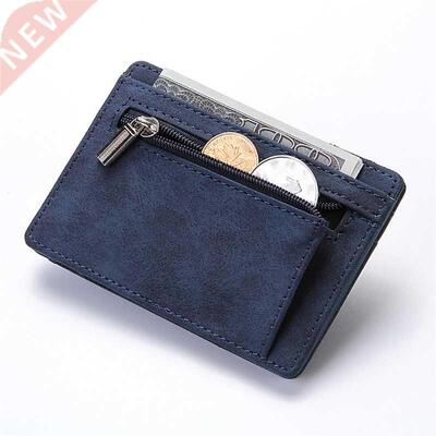 Ultra Thin Mini Wallet Men's Small Wallet Business PU Leathe