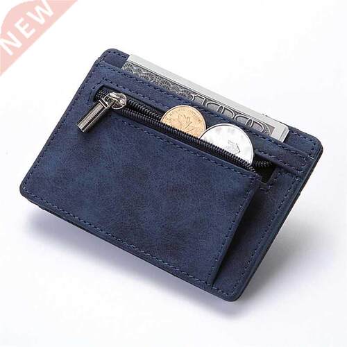 Ultra Thin Mini Wallet Men's Small Wallet Business PU Leathe