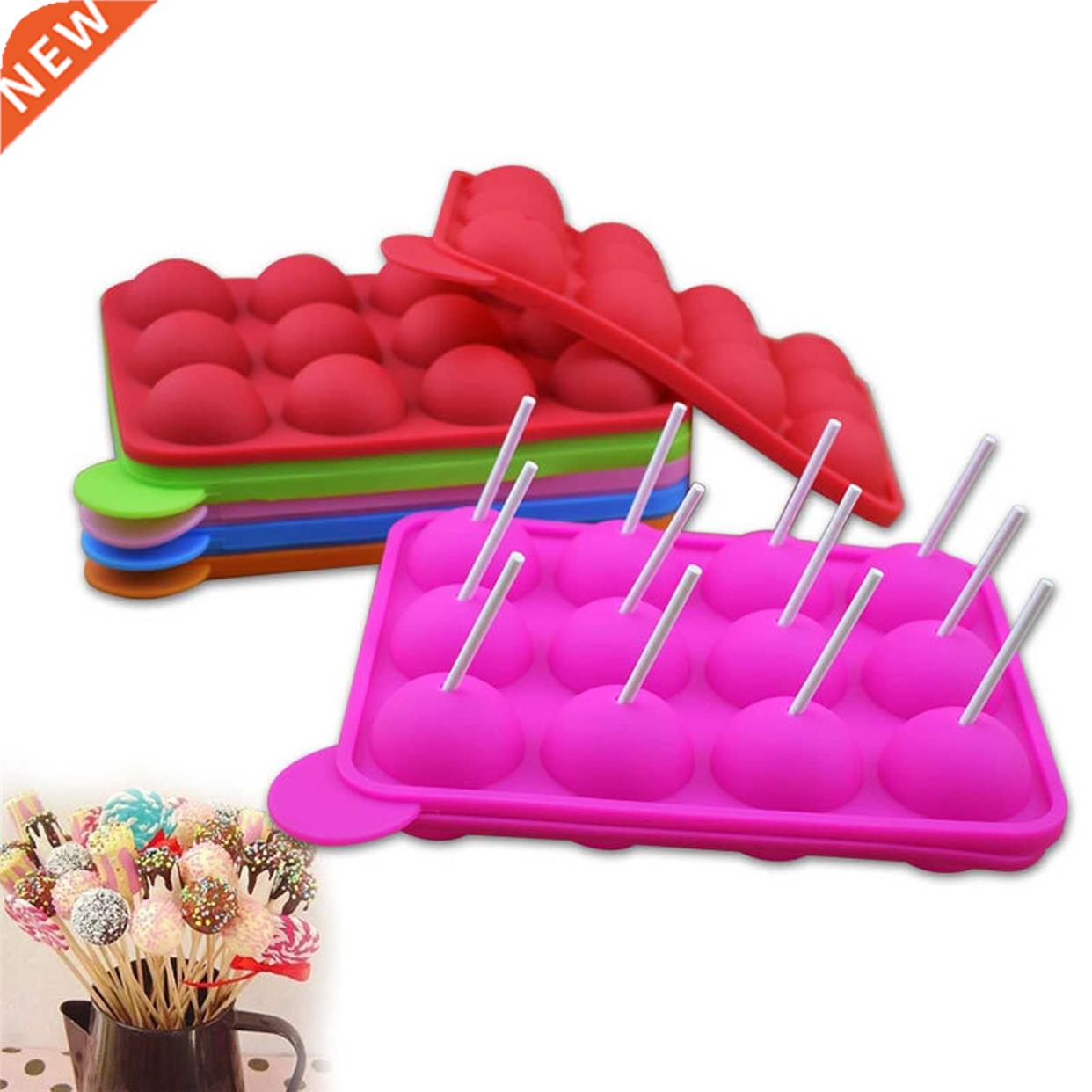 12 Holes Silicone Cake Tools Pop Mold Ball Shaped  Molds