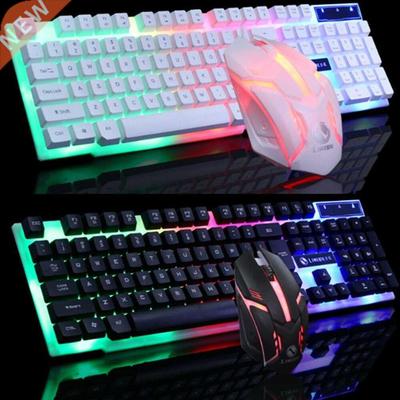 Led Glowing Computer Desktop Wired Mechanical Keyboard And M