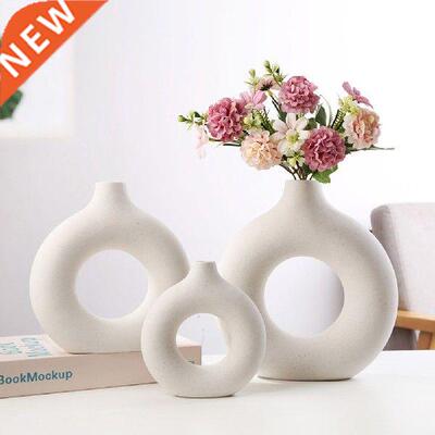 Doughnut Vase Nordic Modern Ring Shape Ceramic Donuts