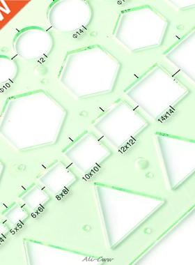 Plastic Circle Square Hexagon Geometric Template Ruler Stenc