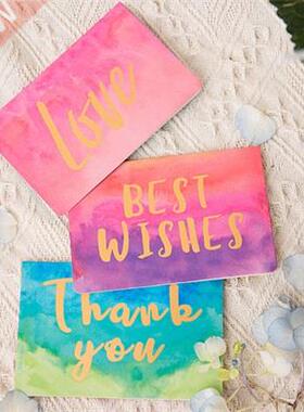 5PCS Bronzing Happy Birthday Gift Wish Xmas Card Exquisite