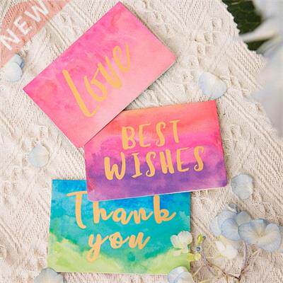 5PCS Bronzing Happy Birthday Gift Wish Xmas Card Exquisite