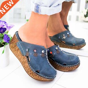New Women Sandals Summer Flock Platform Shoes for Woman Hig