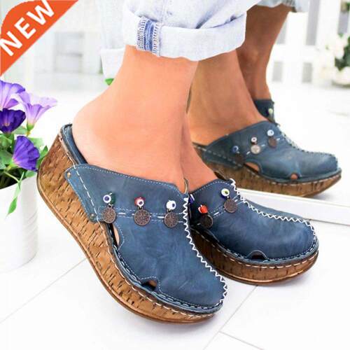 New Women Sandals Summer Flock Platform Shoes for Woman Hig