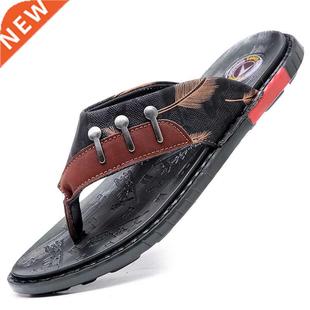 Fashion Woven Mesh Flip Flops Men Slippers Home Sandals PU L