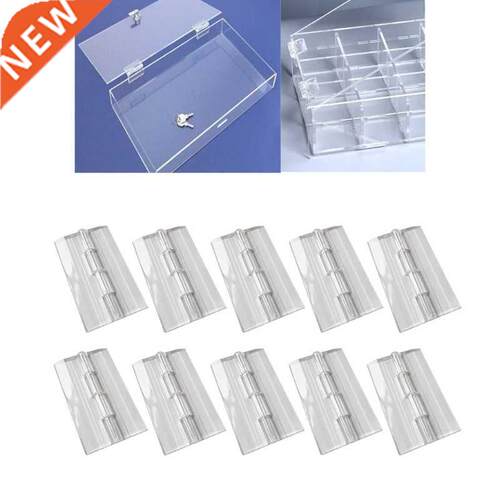10 Pieces Transparent Plastic Folding Hinges Light Duty