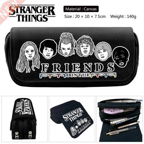 Stranger Things Cartoon Pen Bag Unisex Student Canvas Pencil