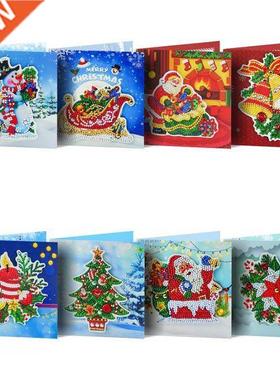 8pcs 5D DIY Dimond Pinting Greeting Crd Christms Rhinest