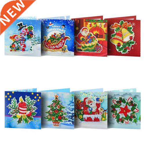 8pcs 5D DIY Dimond Pinting Greeting Crd Christms Rhinest