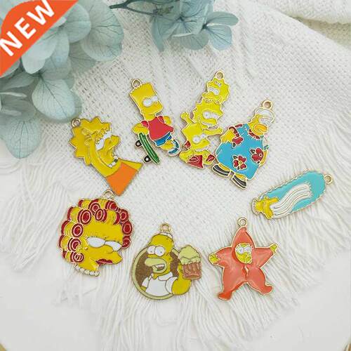10pcs Alloy Enamel Pendant Charm Cartoon Classic Anime Earri