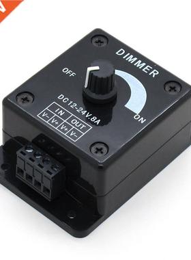 Black LED Dimmer Switch DC 12V 24V 8A Adjustable Brightness