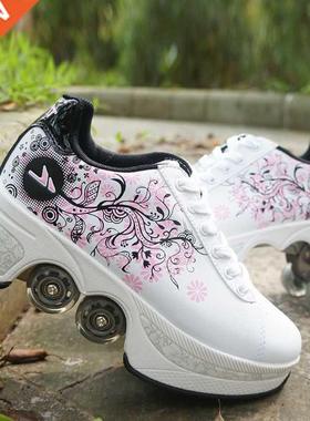 Hot Shoes Casual Sneakers Walk Skates Deform Wheel Skates fo