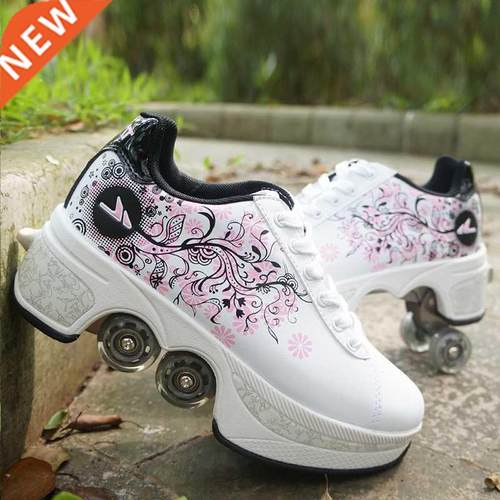 Hot Shoes Casual Sneakers Walk Skates Deform Wheel Skates fo