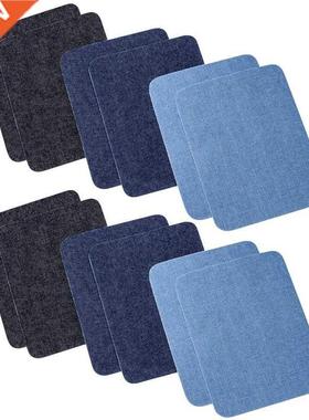 Iron On Denim Patches For Clothing Jeans 12 Pcs, 3 Colors