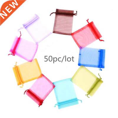 50pcs/lot (4 Size) Organza Gift Bag Jewelry Packaging Bag We