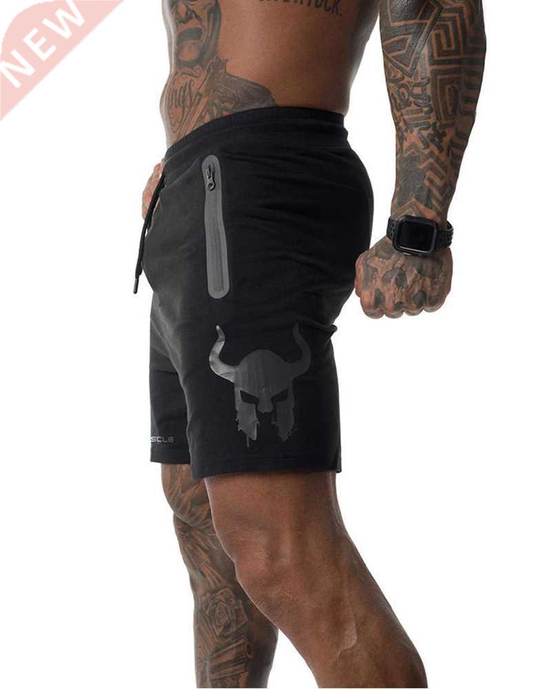 2022 Men Cotton Sporting Running Shorts Print Bodybuilding S