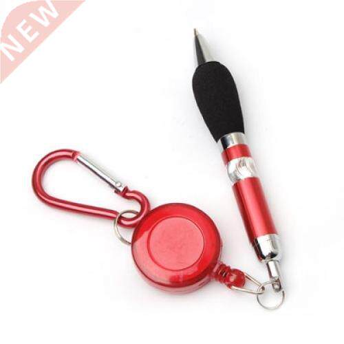 Red Retractable Badge Reel Pen Belt Clip & Carabiner