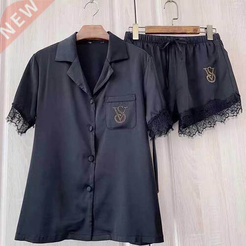 2 Pieces Set Pajamas for Women Summer Short Loungewear Homew