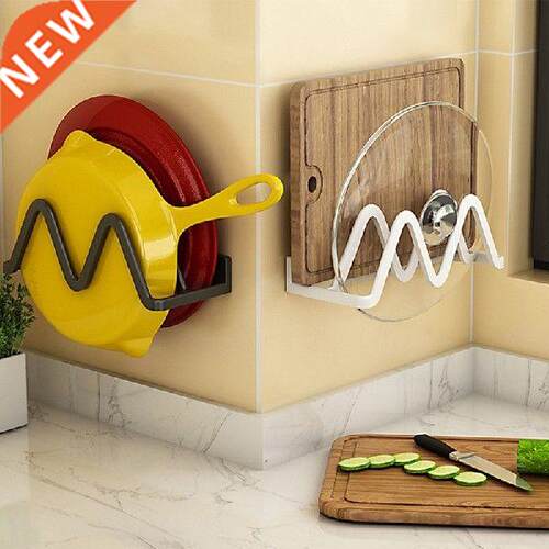 Wall Mounted Pot Lid cover Storage Rack Metal Organizer
