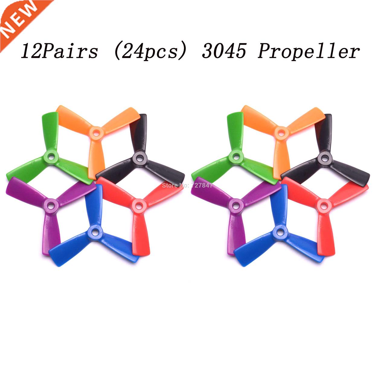 12 Pairs 3045 (6 color ) 3 blades Leaf Blade Prop Propeller