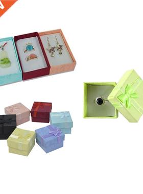 19 Colours Ring Box Earring Package Case Cute Ribbon Paper N