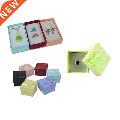 19 Colours Ring Box Earring Package Case Cute Ribbon Paper N