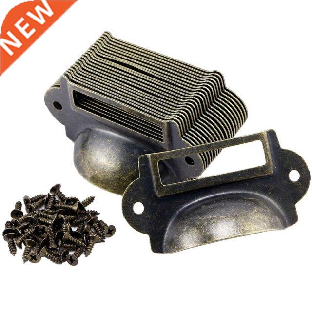 20PCS File Name Card File Cabinet Handles Label Holder Antiq