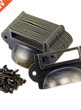 20PCS File Name Card File Cabinet Handles Label Holder Antiq