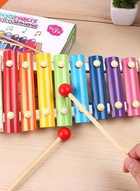 ay Montessori Toys Wooden 8 Key Xylophone with Mallets
