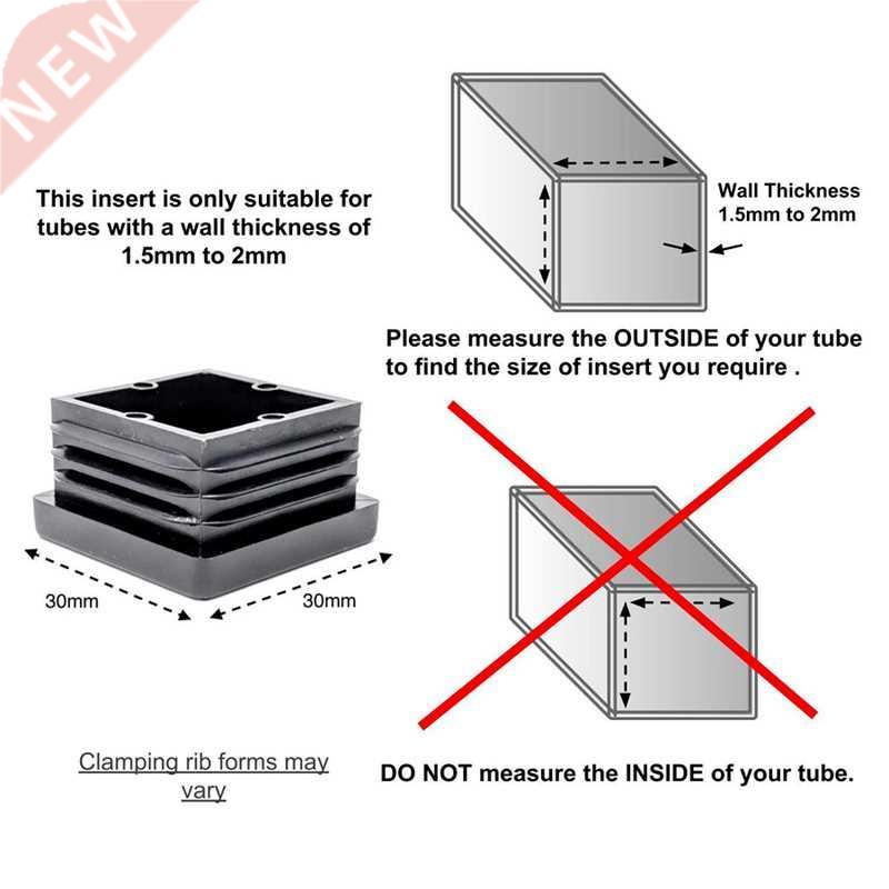 10pcs Plastic pipe inner plug Dust cover square Steel tube B