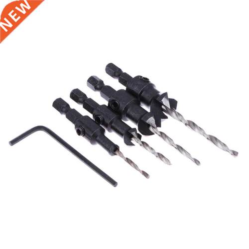 2.5mm-4.5mm 4pcs Carpentry Countersink Drill Bit Set #6 #10