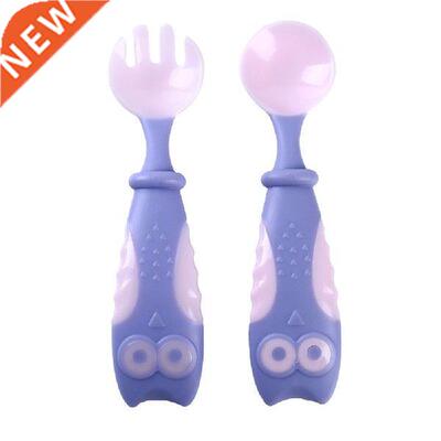 2 pcs/set Baby Plastic Bebe Spoon Baby Feeding Training