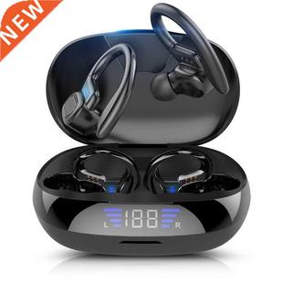 TWS Bluetooth Earphones With Microphones Sport Ear Hook LED