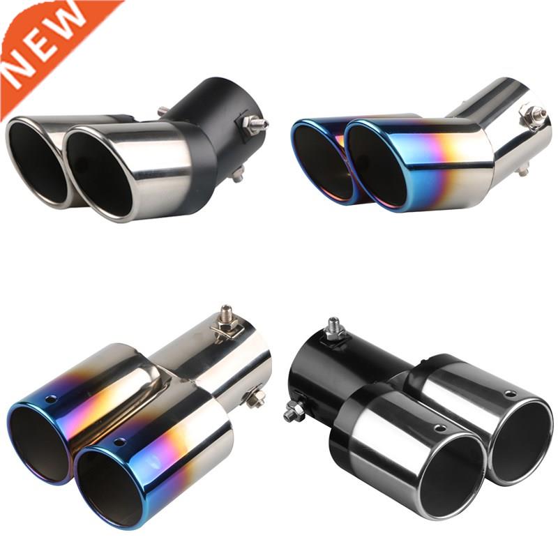 Dual Outlet Car Exhaust Tip Stainless Steel Slant Rolled Edg