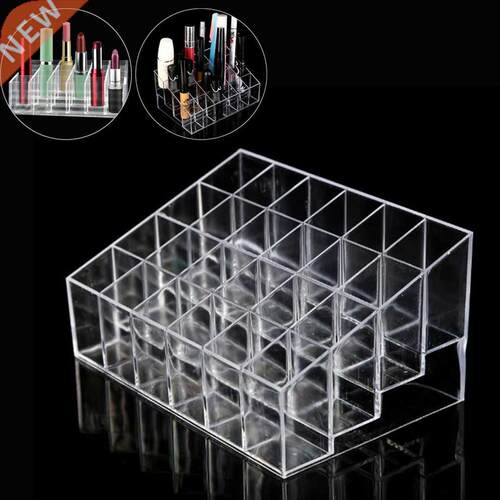 Clear 24 Grid Lipstick Stand Case Makeup Organizer Storage B