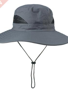 Fisherman Hat Mesh Holes Wide Brim Sun Cap Breathable Hiking